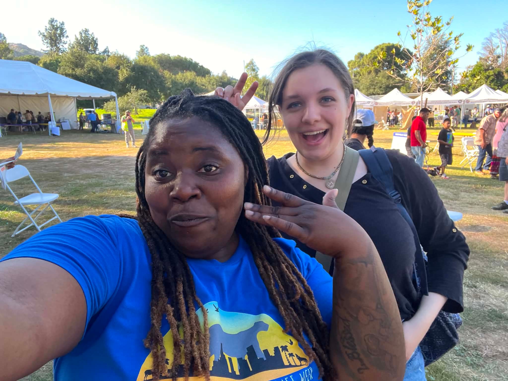 Community members enjoying an outdoor event together