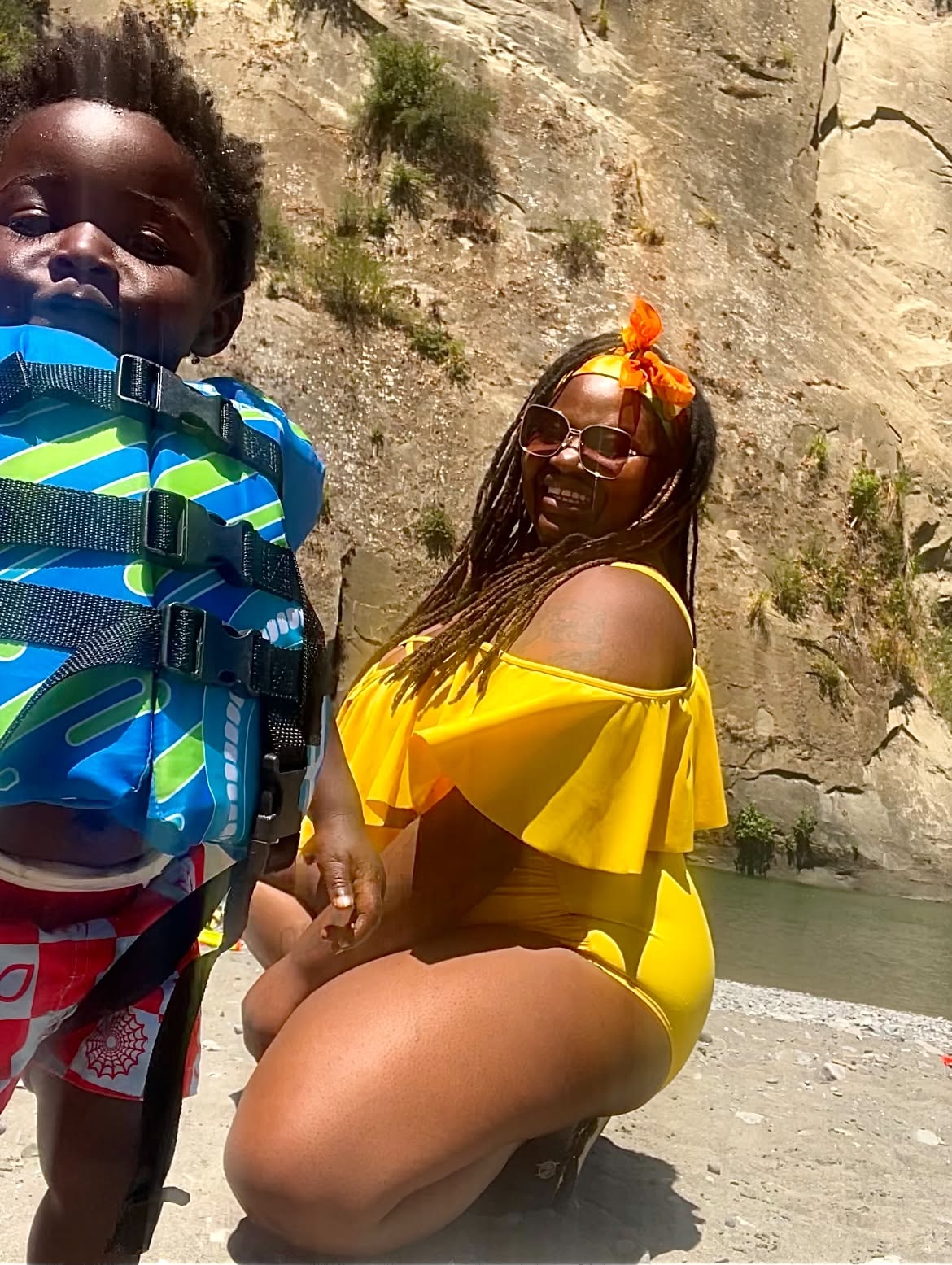 Adult and child enjoying a waterway adventure together