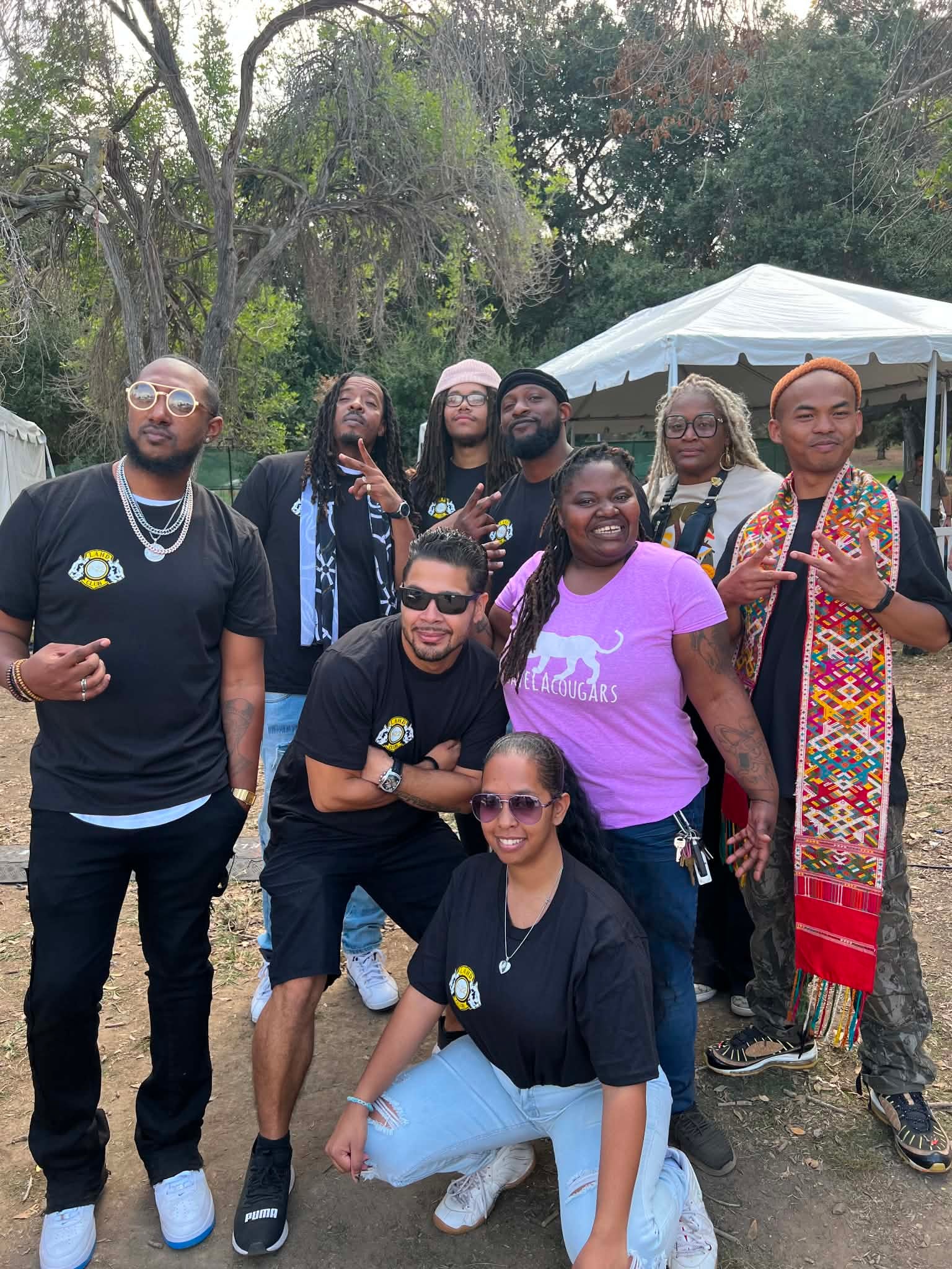 Community group gathering at an outdoor event