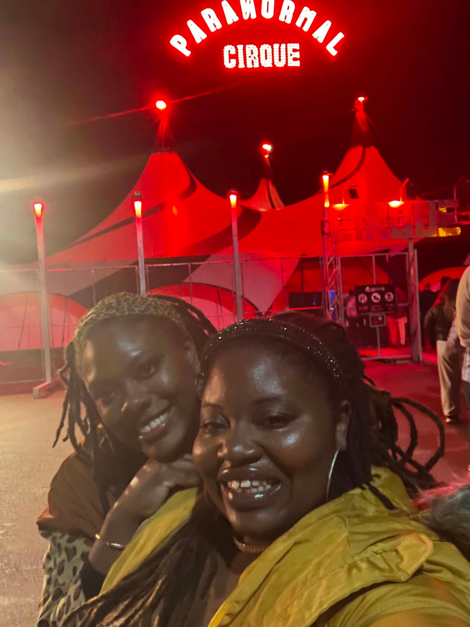 Friends enjoying an evening at the Paramour Cirque tent